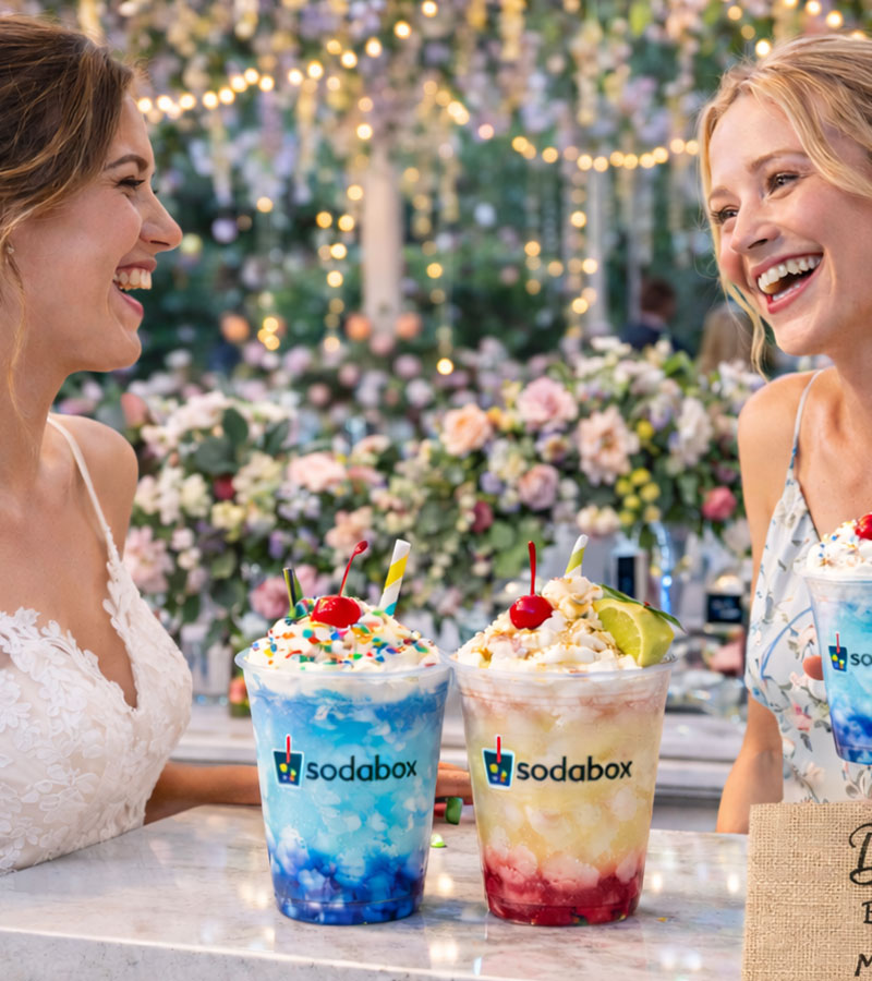 Bride-at-wedding-drink-sodabox-catering-raleigh